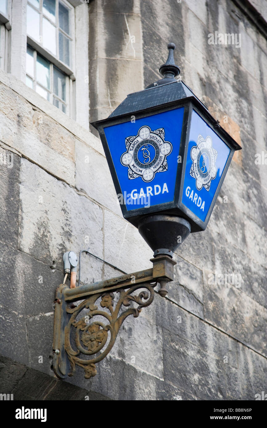 Garda Laterne, Dublin Castle, Dublin, Irland Stockfoto