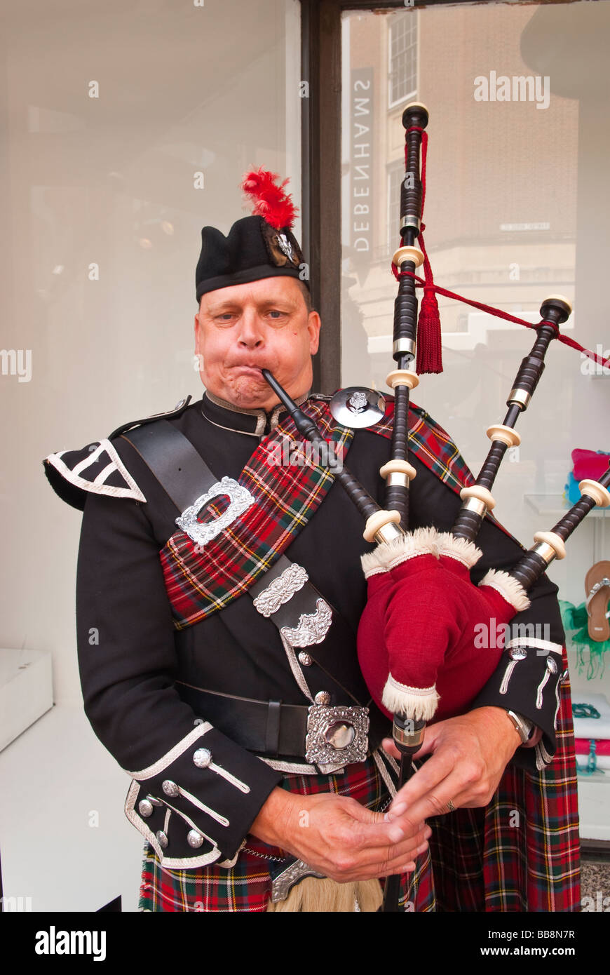 Eine Nahaufnahme von der Schotte Dudelsack im Vereinigten Königreich Stockfoto
