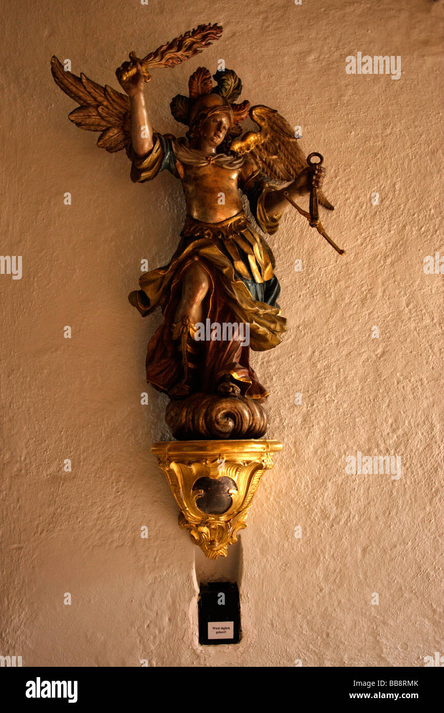 Religiöse Statue in der Pfarrkirche Kirche des Heiligen Jakob Wasserburg Deutschland Stockfoto