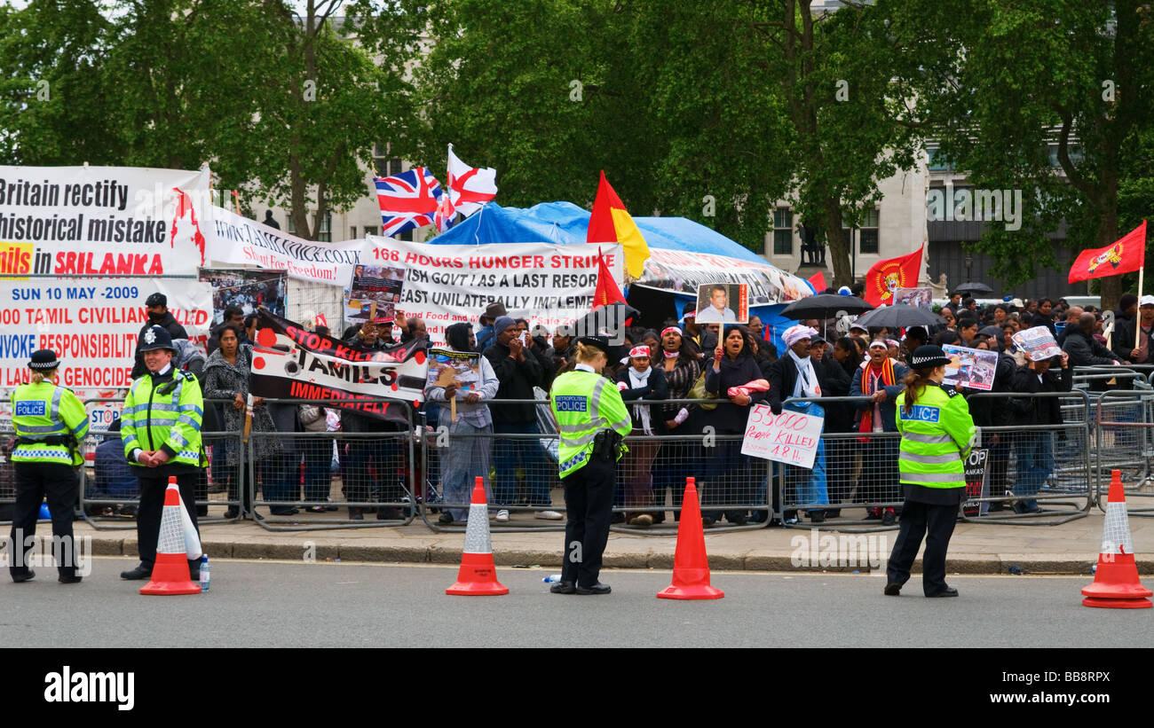 Protest von Tamil Tigers Fans in Westminster, London Stockfoto
