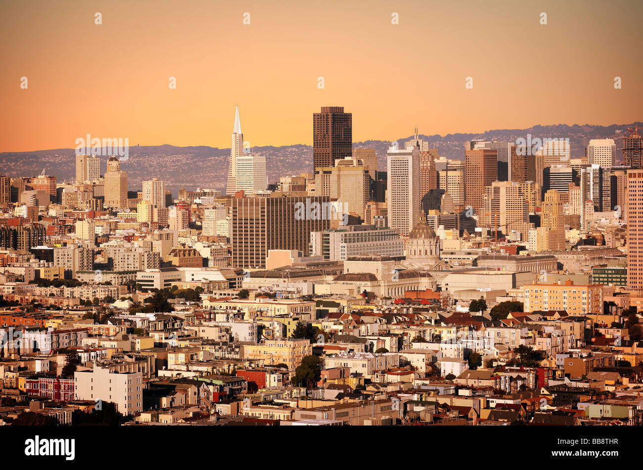 Stilisierte Schuss auf eine Stadt von San Francisco Stockfoto