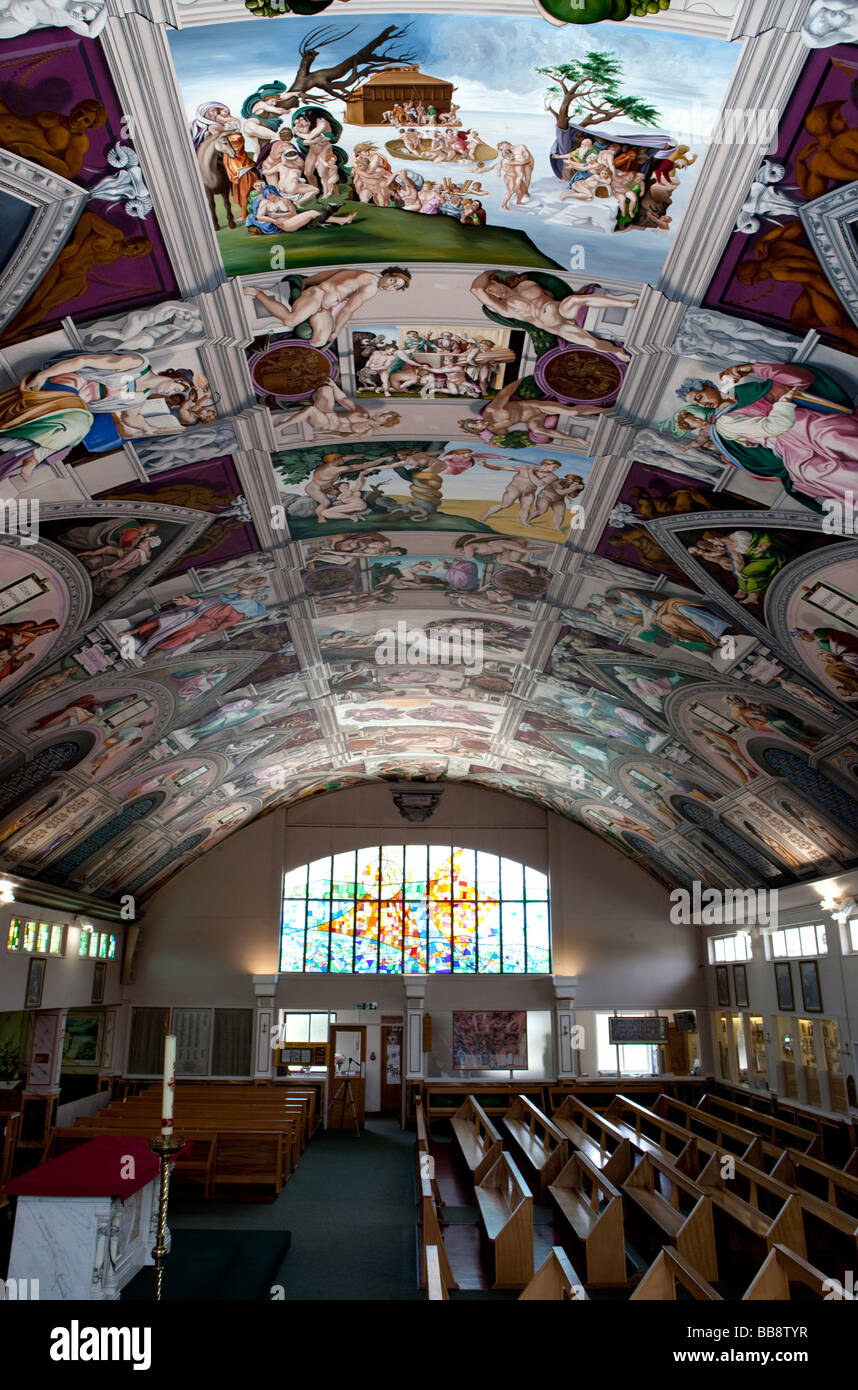 Englischer Märtyrer katholischen Kirche, die einzige vollständige Reproduktion der Sixtinischen Kapelle Decke überall auf der Welt beheimatet. Stockfoto