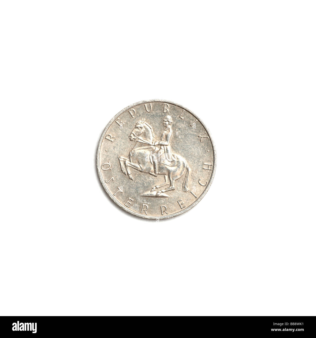 Österreichische Schilling-Münze 5 Stockfoto