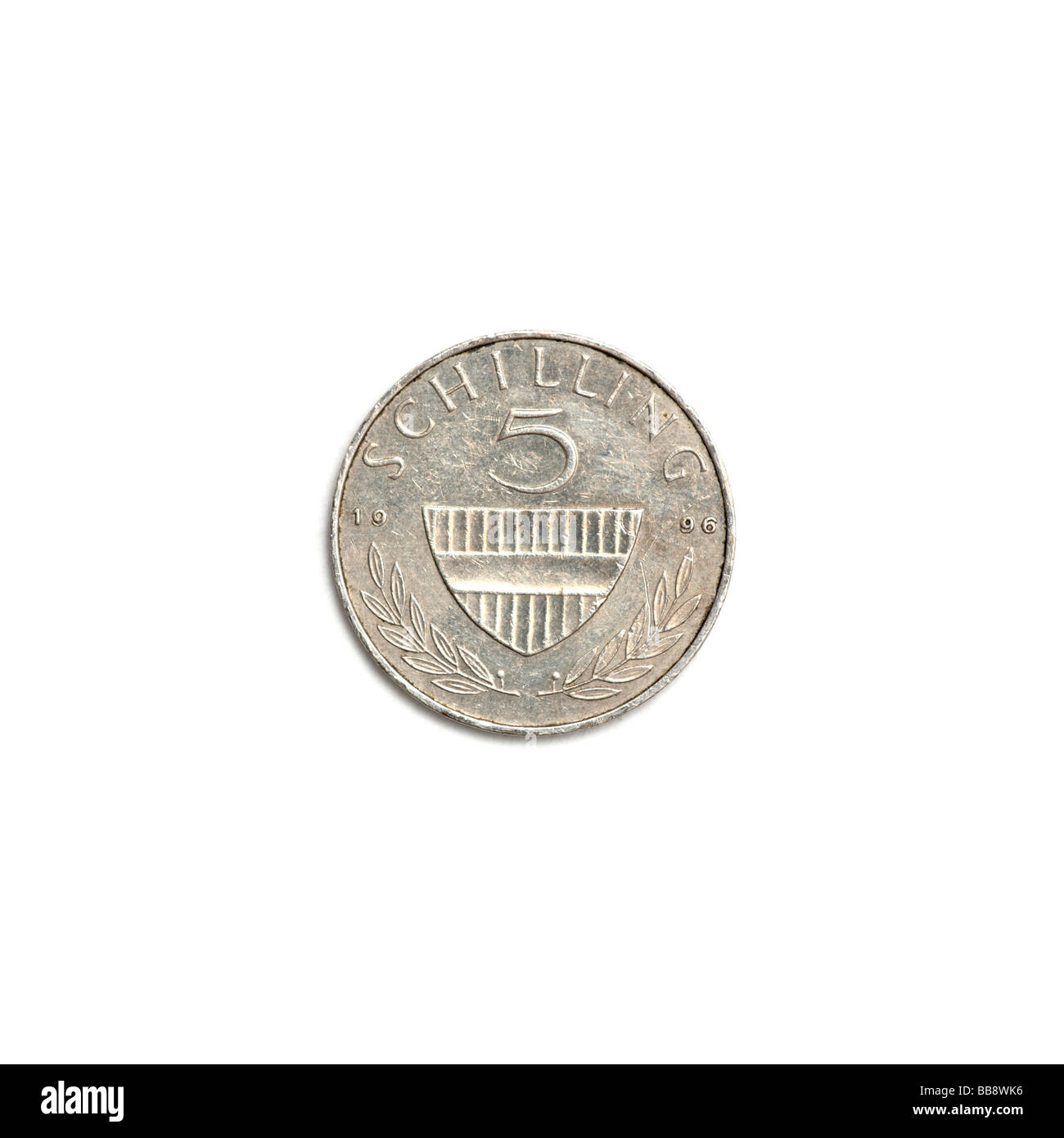 Österreichische Schilling-Münze 5 Stockfoto