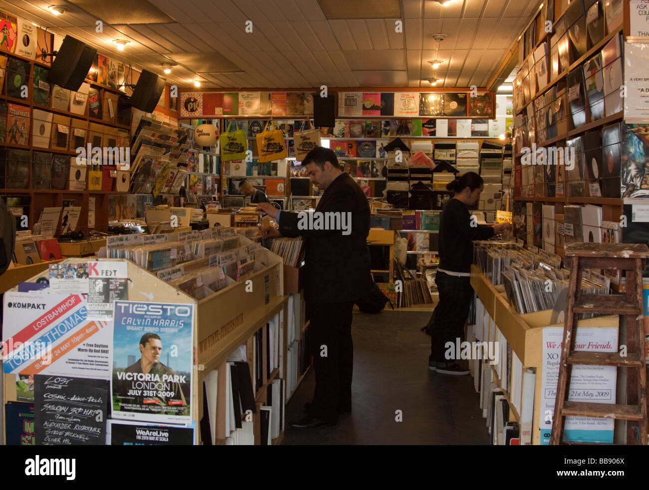 Vinyl Junkies Spezialist Plattenladen Berwick Street London Stockfoto