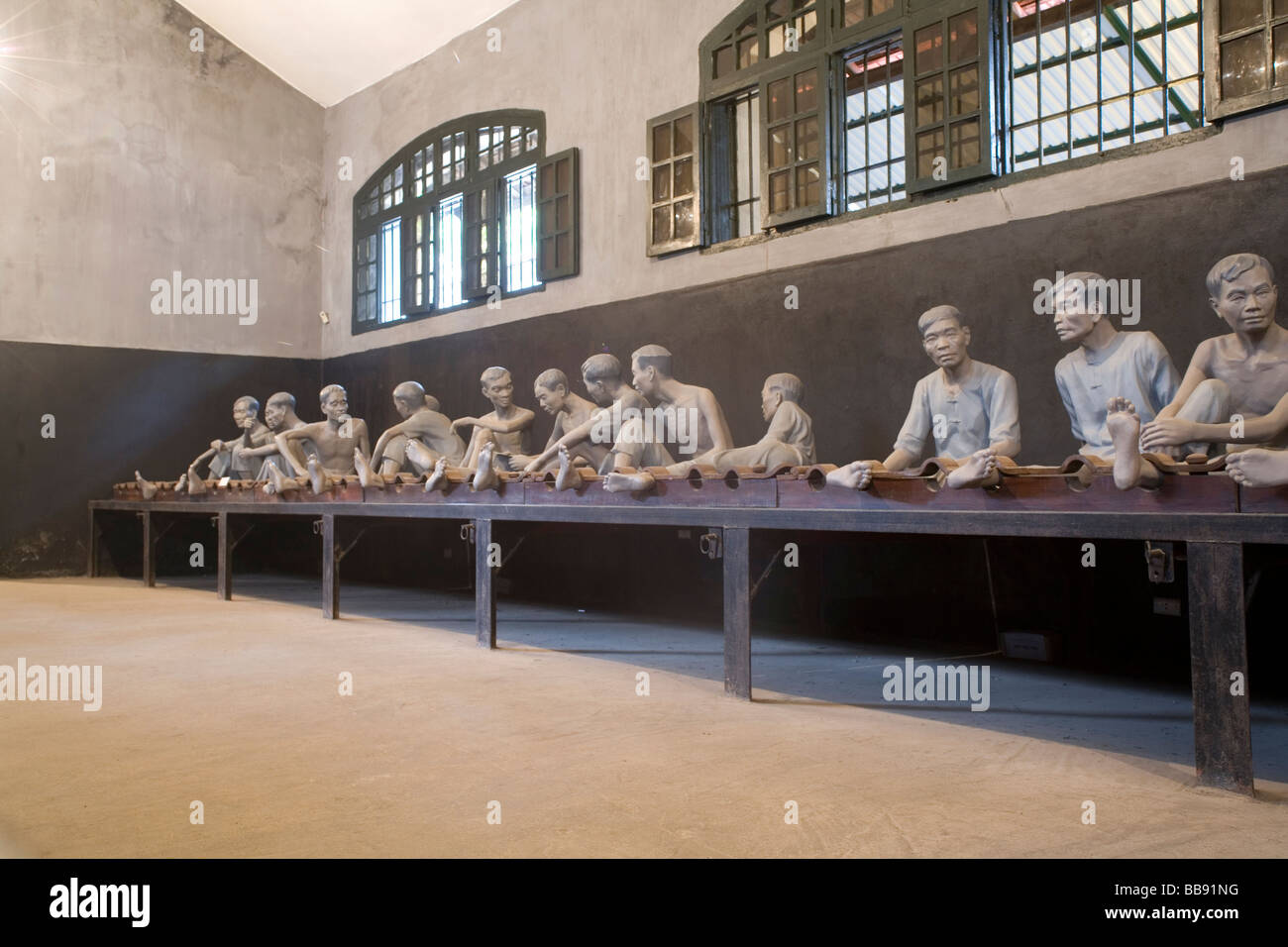 Haft-Zimmer im Gefängnis Hoa Lo oder "Hanoi Hilton", dem US-Kriegsgefangene in Hanoi während des Vietnam-Krieges stattfanden Stockfoto