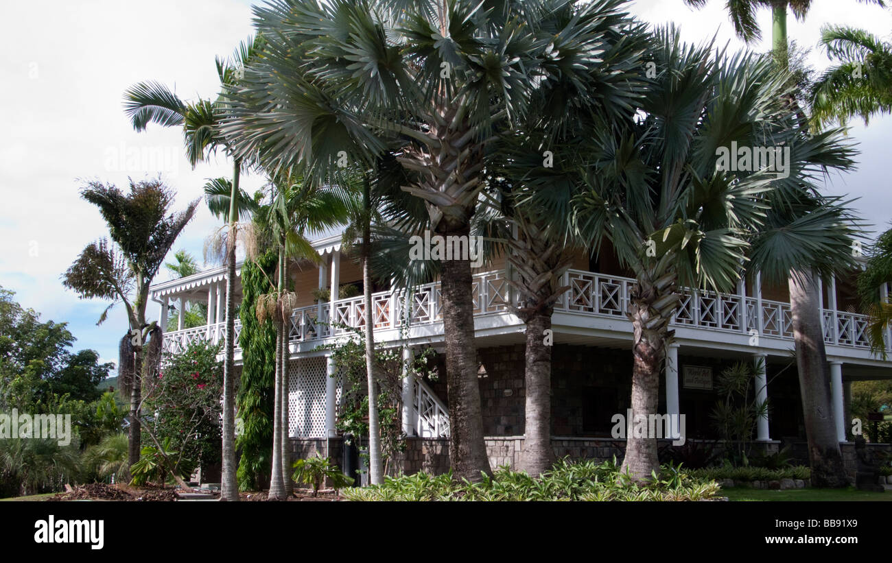 Karibikinsel Nevis Botanical Gardens Stockfoto