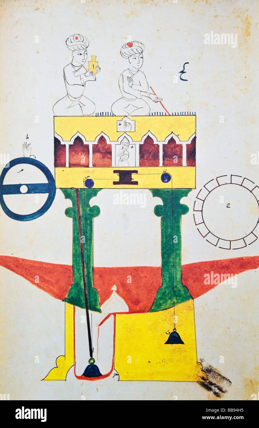 Buch des Wissens der geniale mechanische Vorrichtungen von al-Jazari 1136-1206 Stockfoto