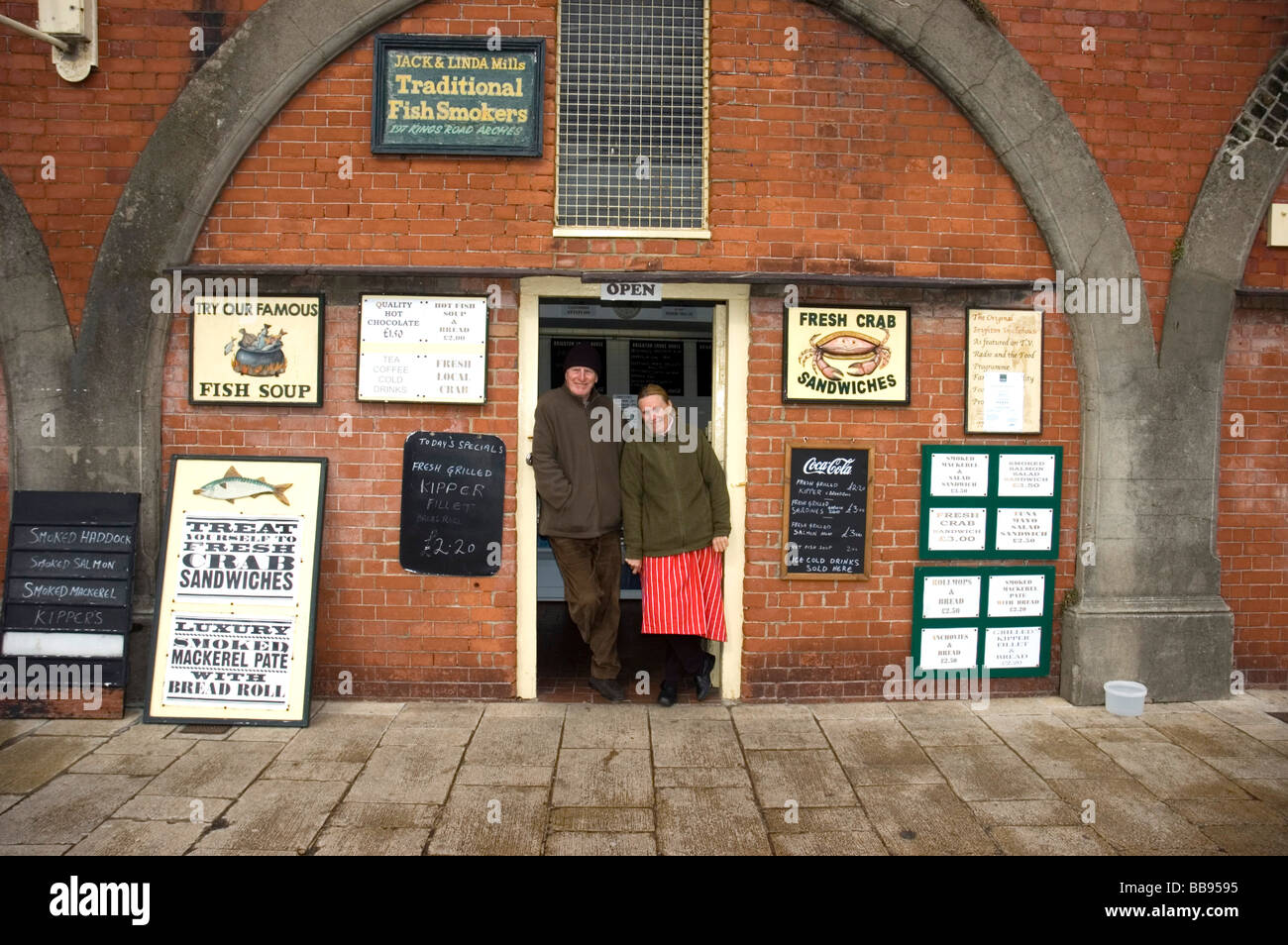 Traditionelle Räucherfisch-Shop in Brighton Stockfoto