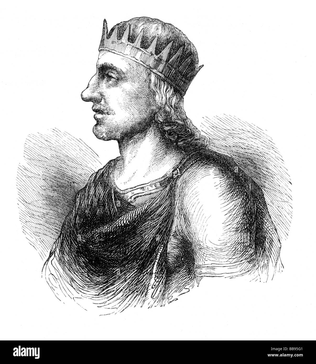 Egbert oder aus König von Wessex von 802 bis 839 Portrait Stockfoto