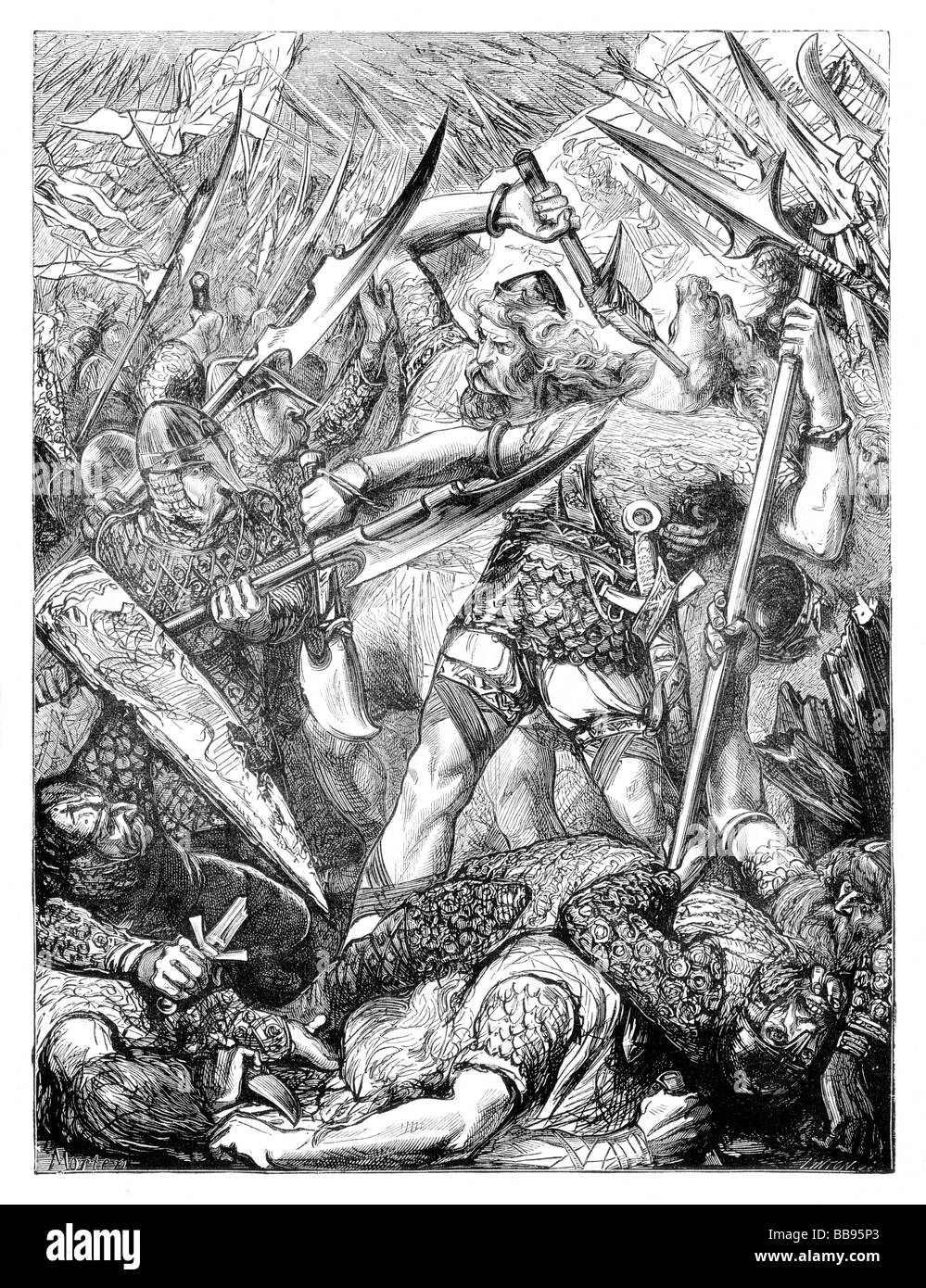 Tod von König Harold in der Schlacht von Hastings 1066 Stockfoto