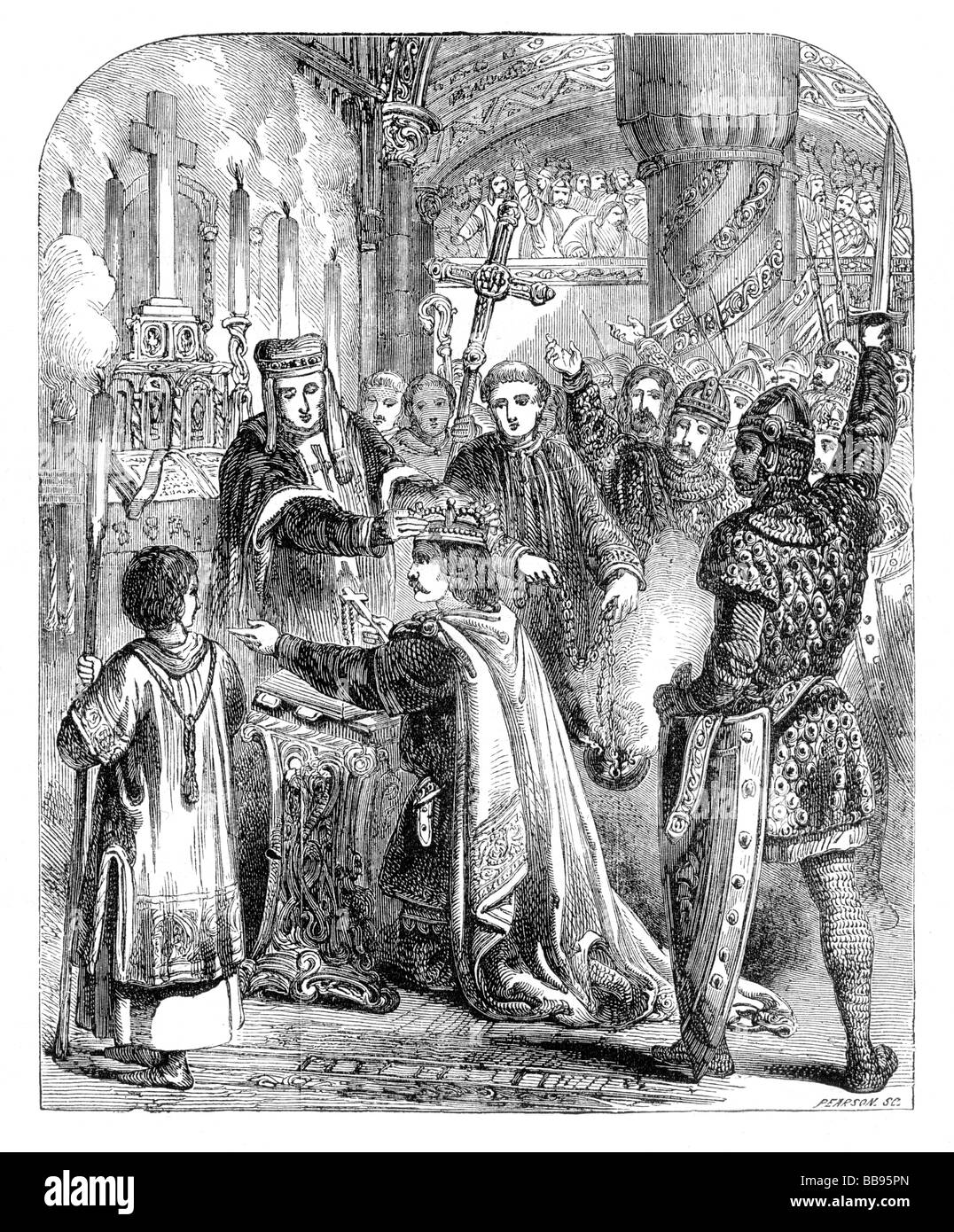 Die Krönung von William der Eroberer nach seinem Sieg bei der Schlacht von Hastings 1066 Stockfoto