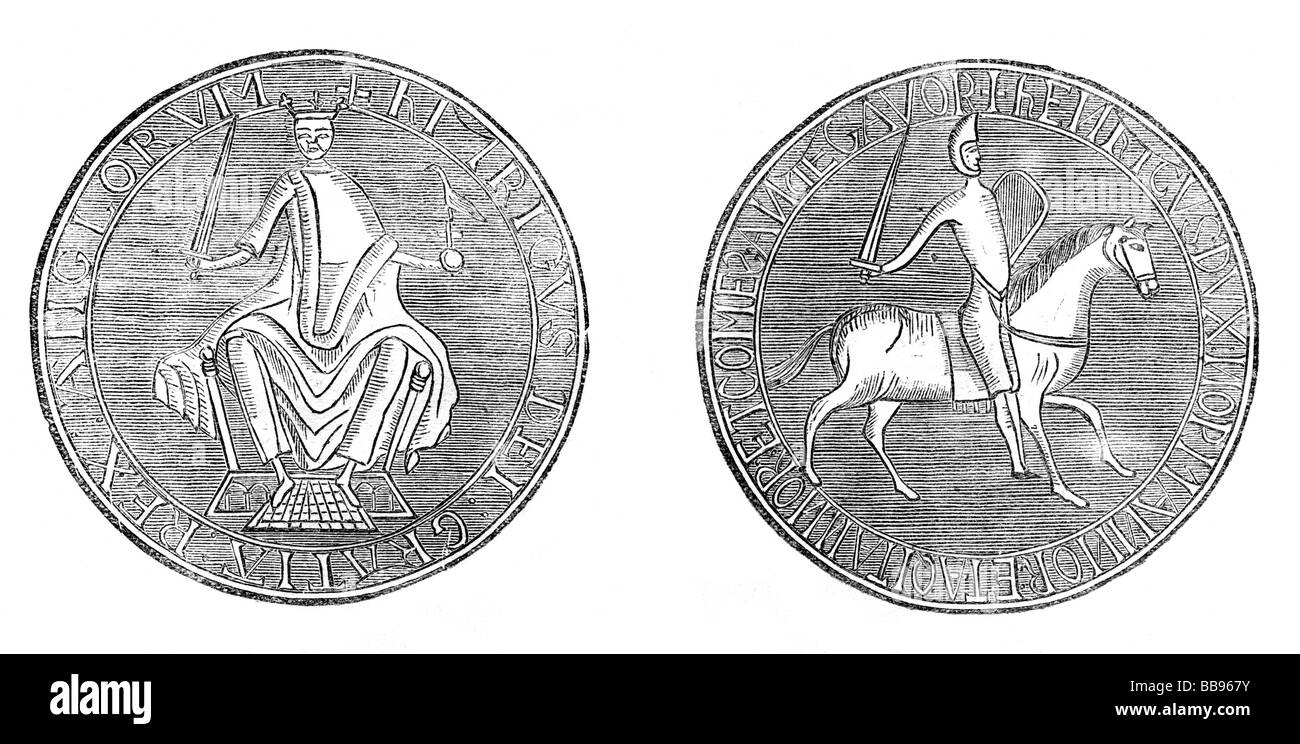 Das große Siegel von König Heinrich II. von England Stockfoto