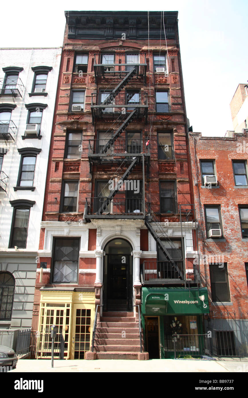 Traditionelle amerikanische Appartementhaus im Bereich West Village von New York City. Stockfoto