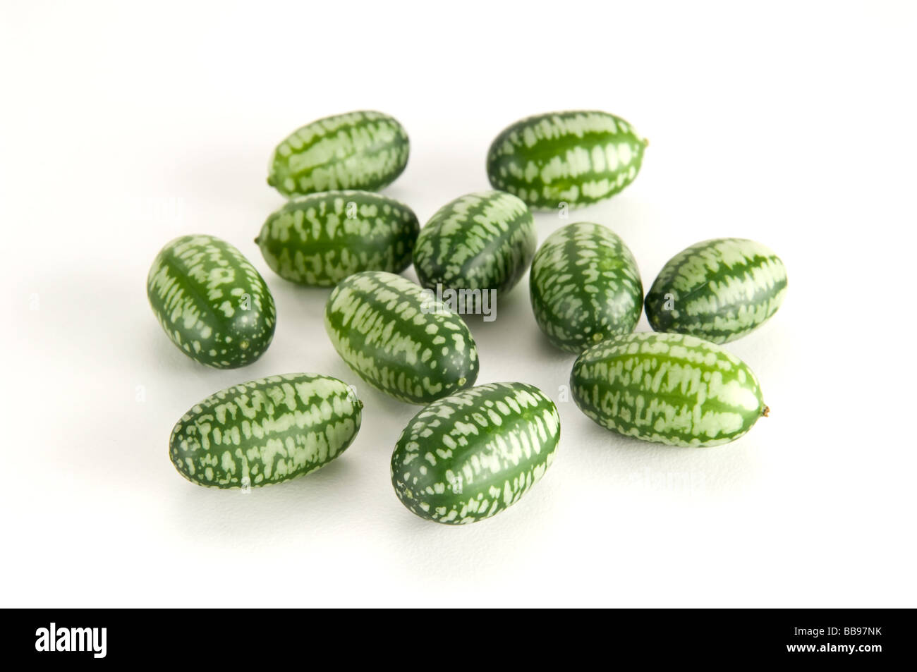 Pepquiños - kleine mundgerechte Wassermelonen, die einen ähnlich wie Gurke Geschmack Stockfoto