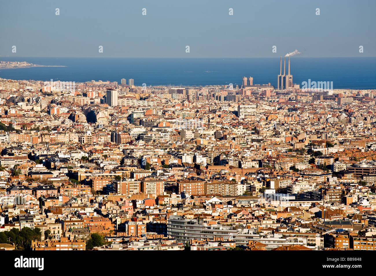 Barcelona City Überblick Stockfoto