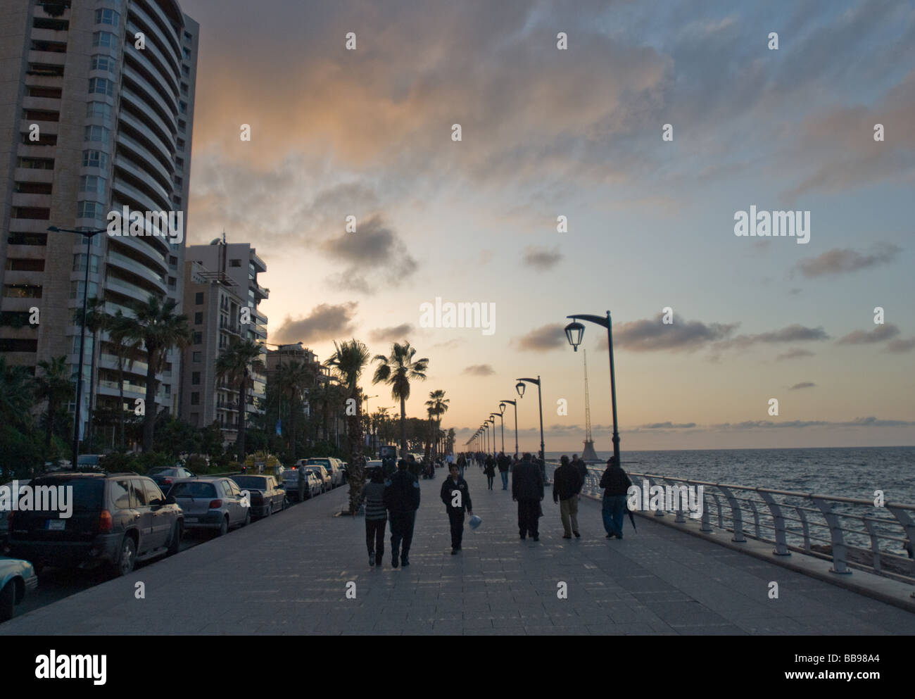 Die Corniche Seaside promenade in Beirut Libanon Stockfoto