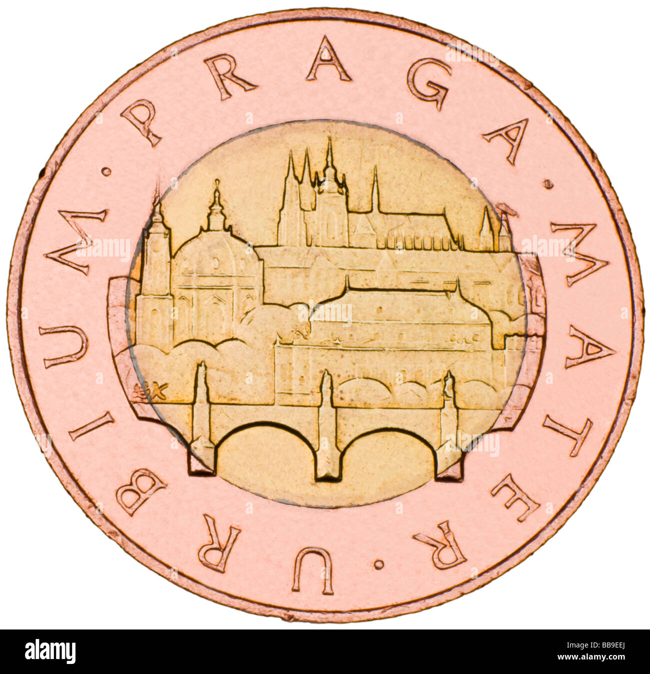 Tschechische 50Kc Münze Bimetall 1993 Stockfoto