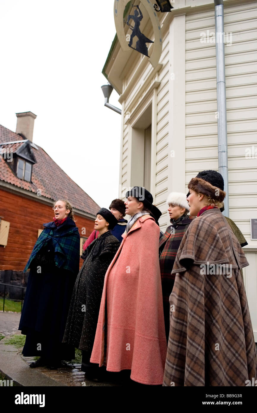Weihnachten Caroling (Skansen) Stockfoto