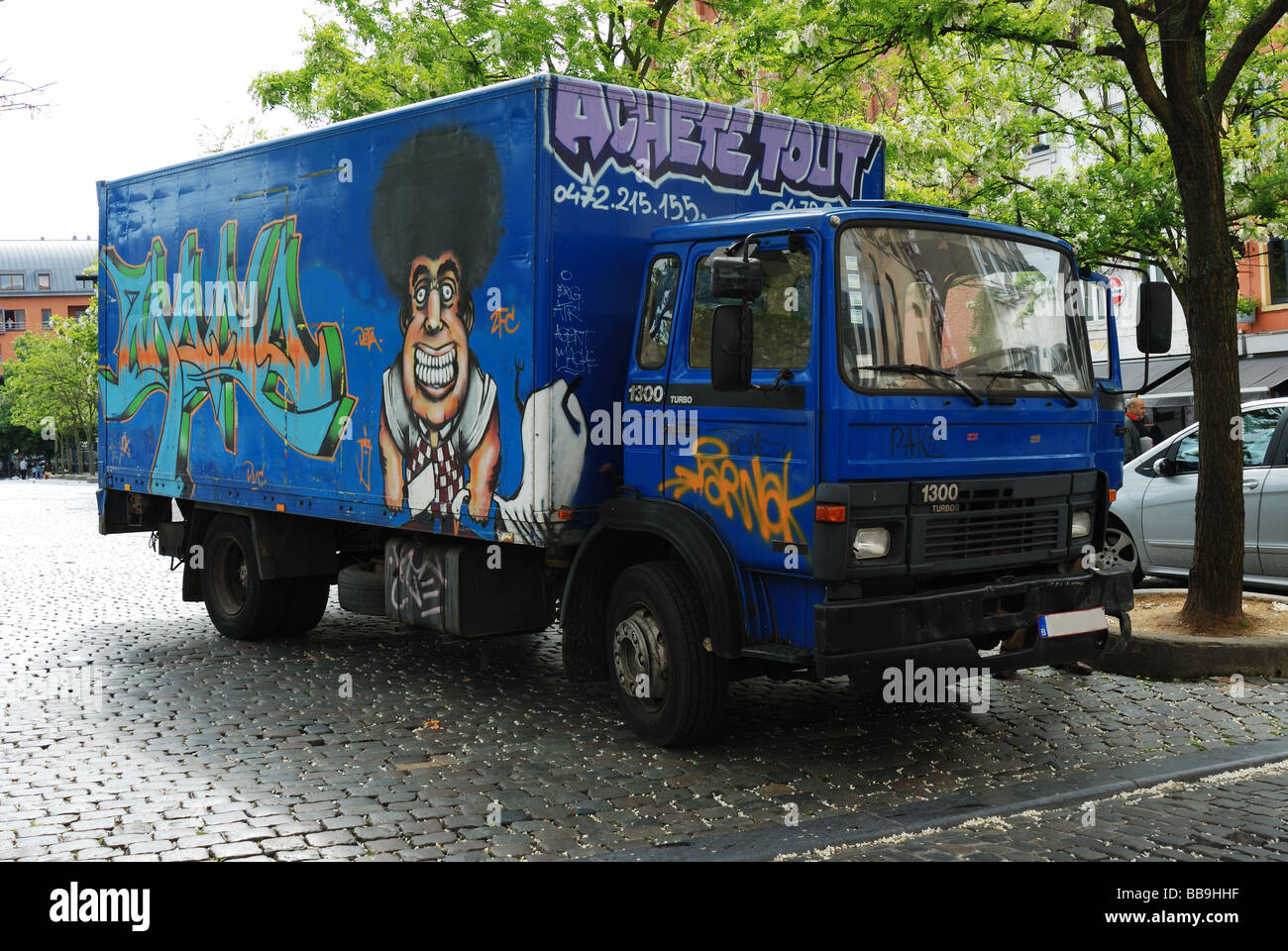 Comic strip LKW in Brüssel Stockfoto