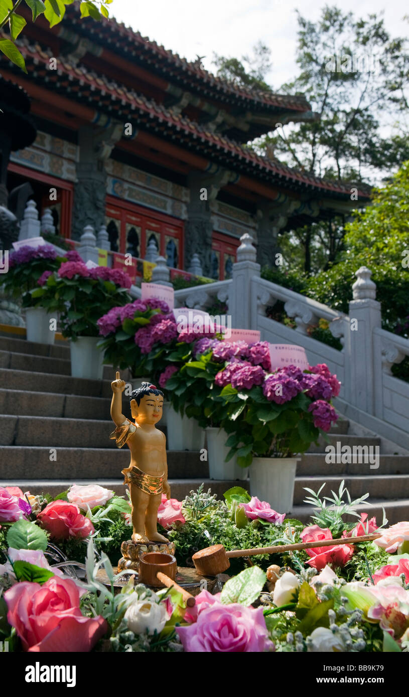 Das Po Lin Monastery sieht in Lantau Island, Hong Kong Stockfoto
