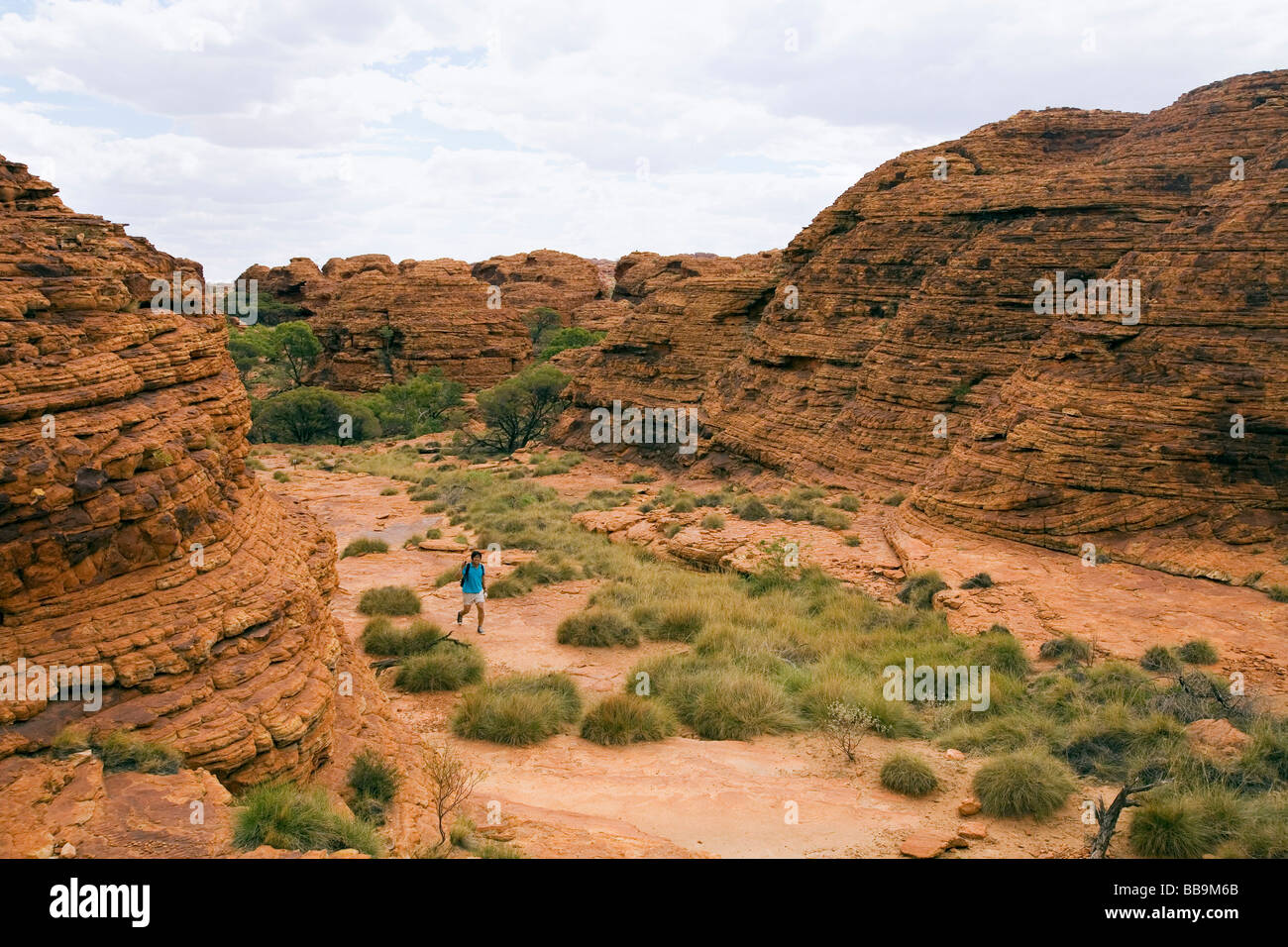 Wanderer auf dem Kings Canyon Walk.  (Kings Canyon) Watarrka Nationalpark, Northern Territory, Australien Stockfoto