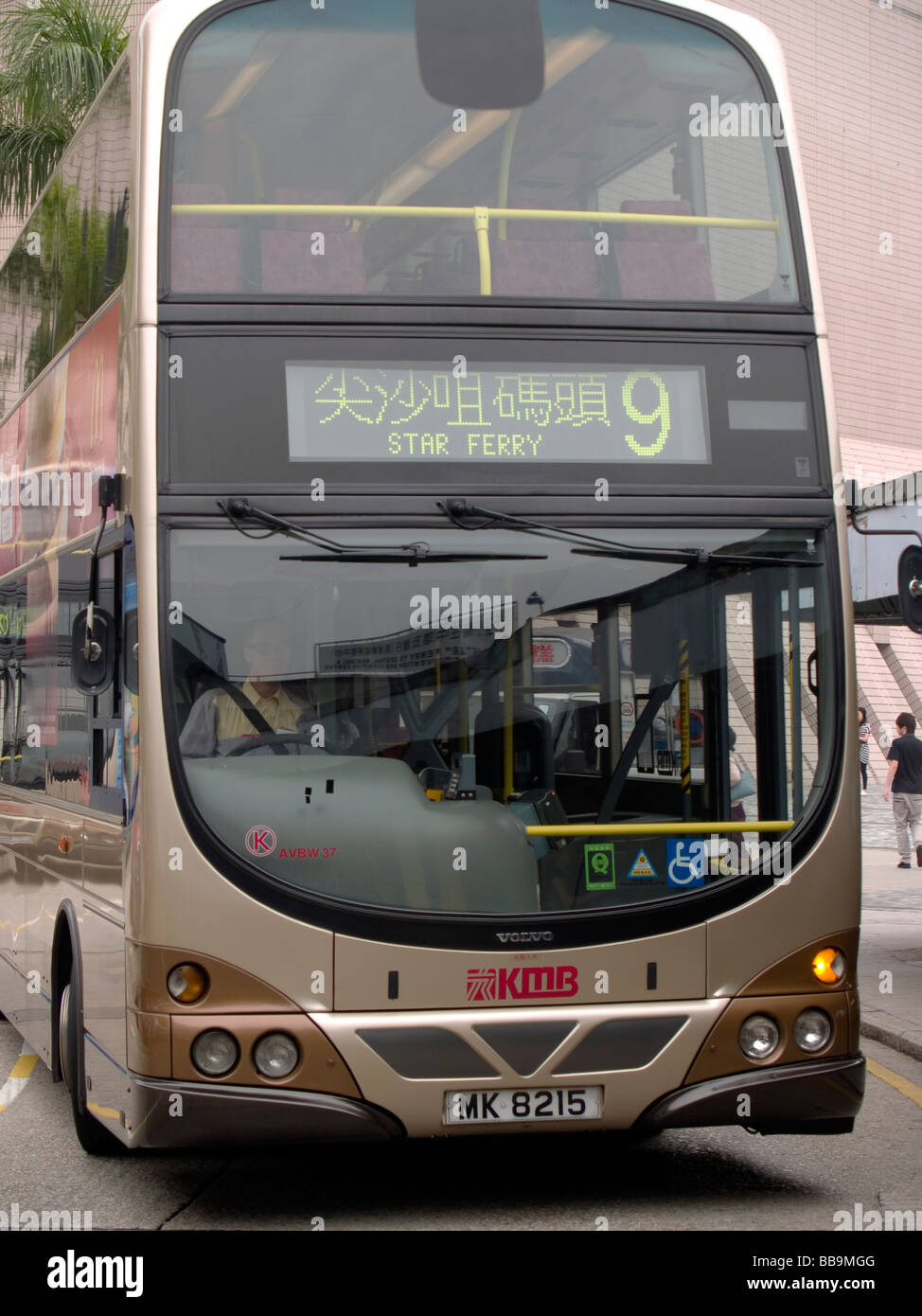 Bus Nr. 9 zum Star Ferry Hong Kong Stockfoto