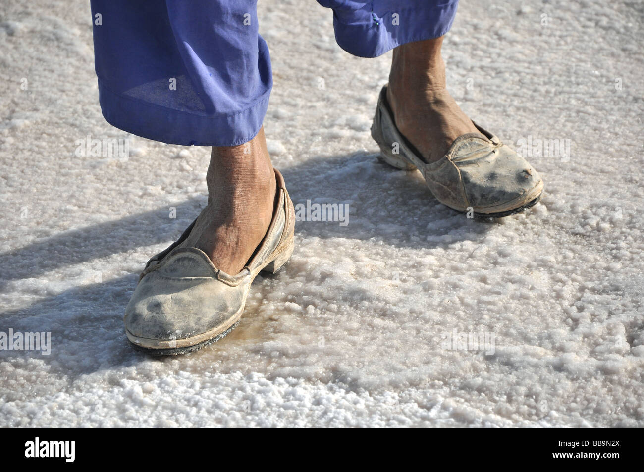 Ein Spaziergang über die geheimnisvolle Kutch "Salz-Wüste" Stockfoto