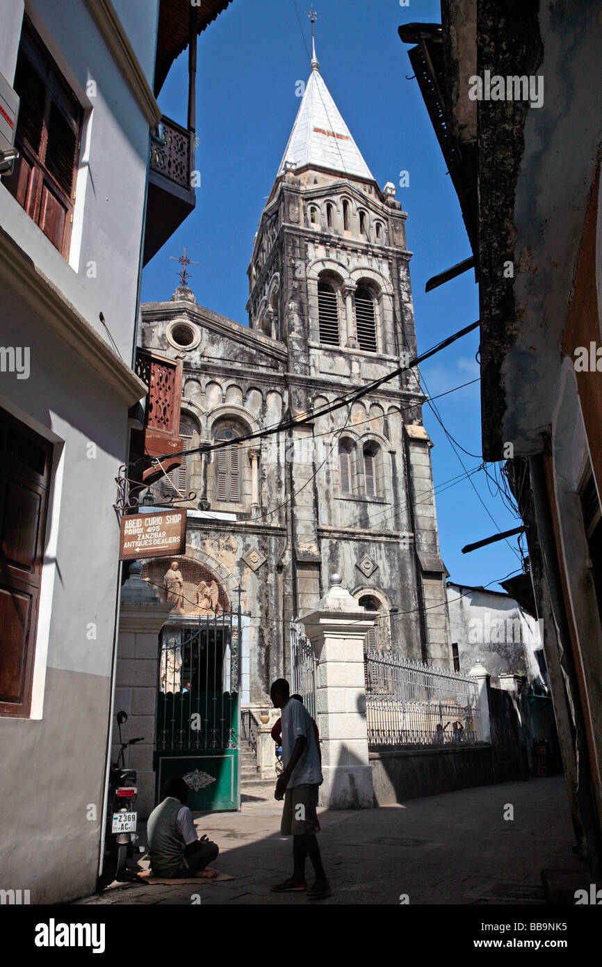 Blick auf St. Joseph Kathedrale in Stonetown, Sansibar Stockfoto