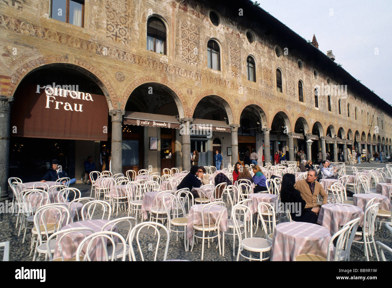 Herzoglichen Square, Vigevano Provinz Pavia Italien Stockfoto