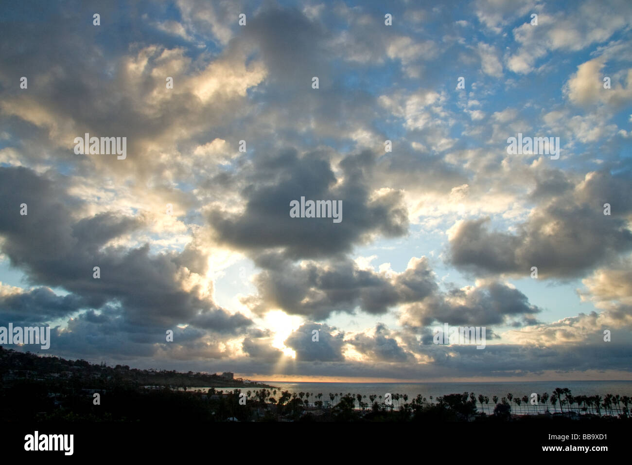 La Jolla Shores bei Sonnenuntergang, California Stockfoto