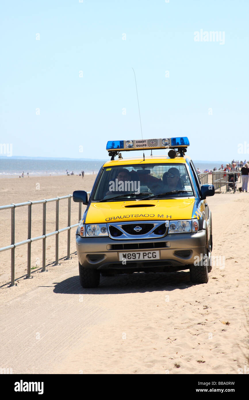 HM Coastguard Notfallmaßnahmen Fahrzeug an einem Strand in Lincolnshire. Stockfoto