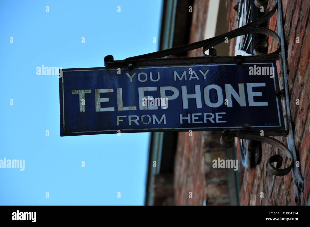 Vintage Telefon Zeichen Stockfoto