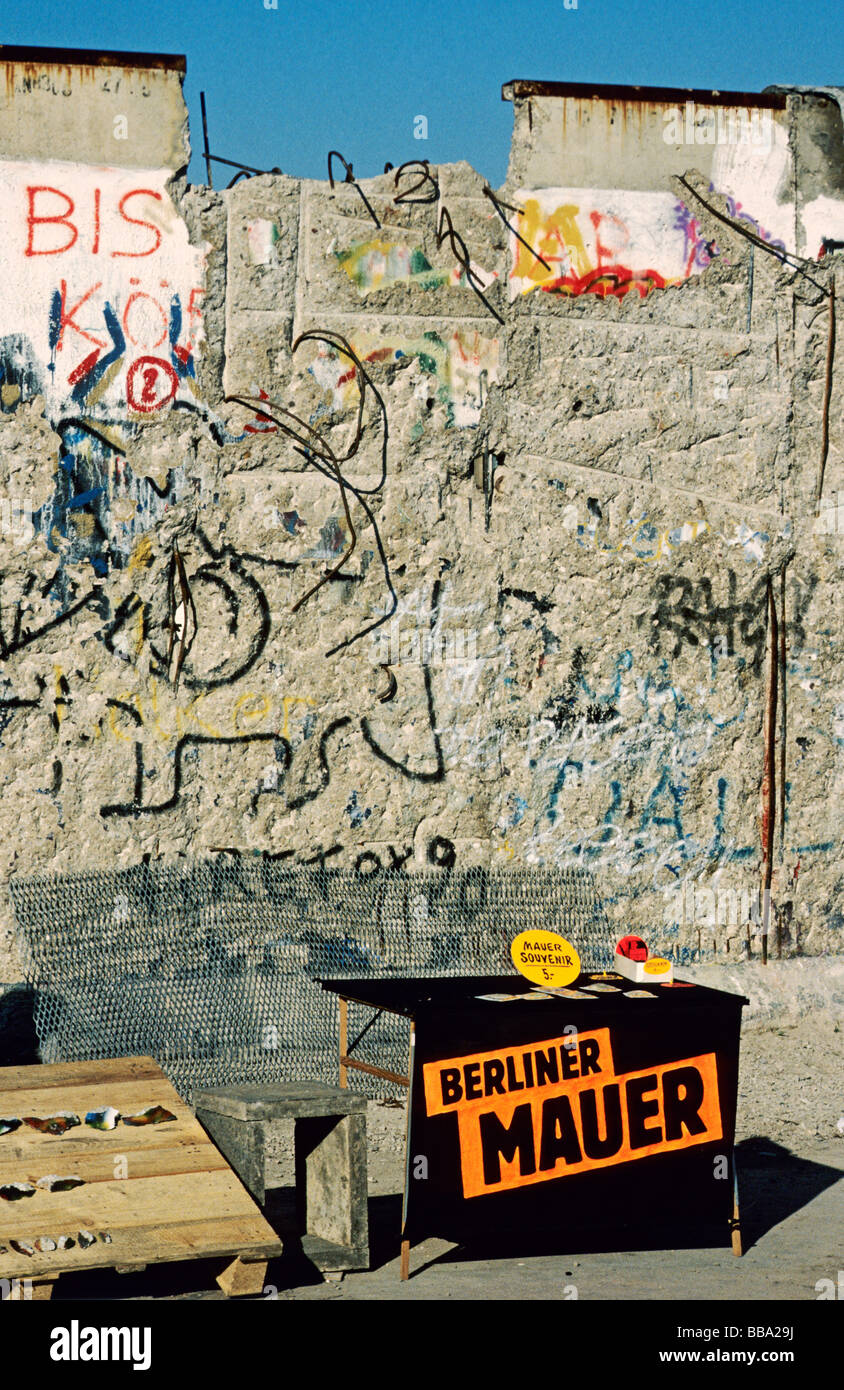 Berliner Mauer nach dem Fall der Berliner Mauer, Berlin, Deutschland, Europa Stockfoto