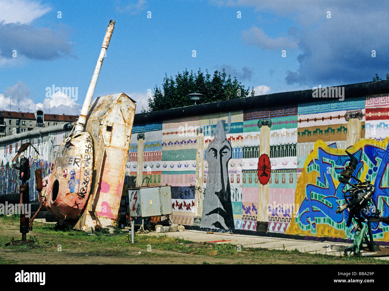 Sculpture Park und die Überreste der Berliner Mauer am Potsdamer Platz, nach dem Fall der Berliner Mauer, Berlin, Deutschland Stockfoto