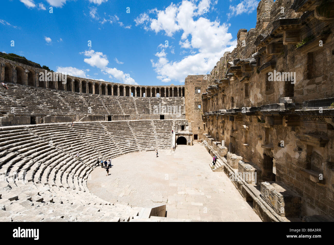 Alte römische Theater von Aspendos, Mittelmeerküste, Türkei Stockfoto