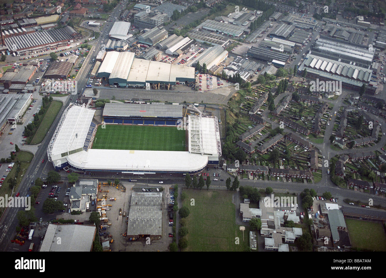 Luftaufnahme von The Hawthorns Heimat von West Bromwich Albion Football Club vor der neuen Haupttribüne entstand Stockfoto
