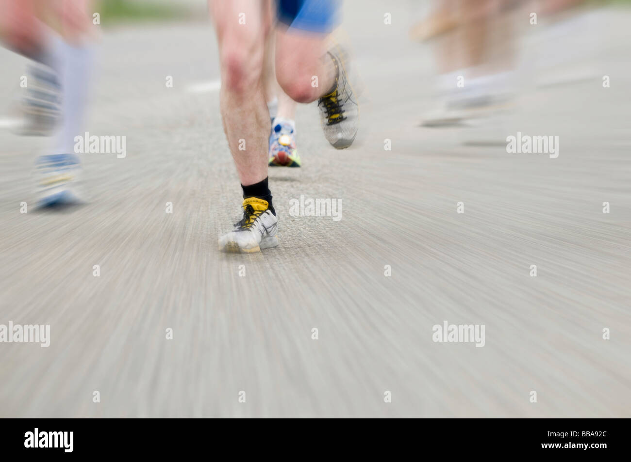 Marathon-Läufer mit Motion blur Stockfoto
