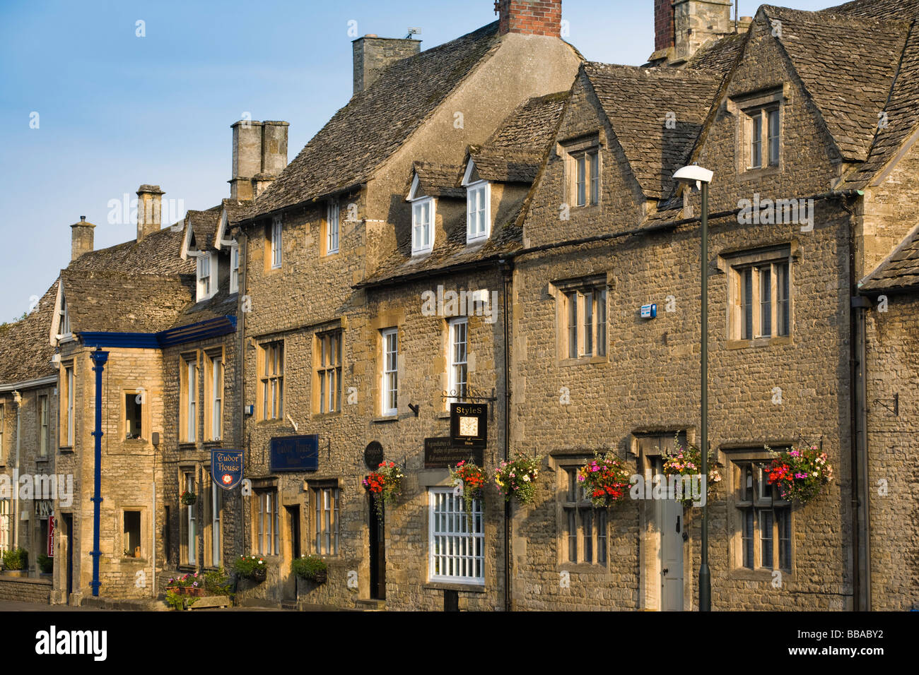 Periode Cotswold Steinhäuser, Stow-on-the-Wold, Gloucestershire, UK Stockfoto