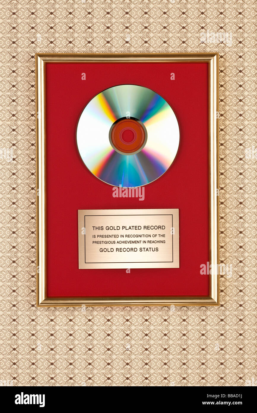 Gold CD award Stockfoto