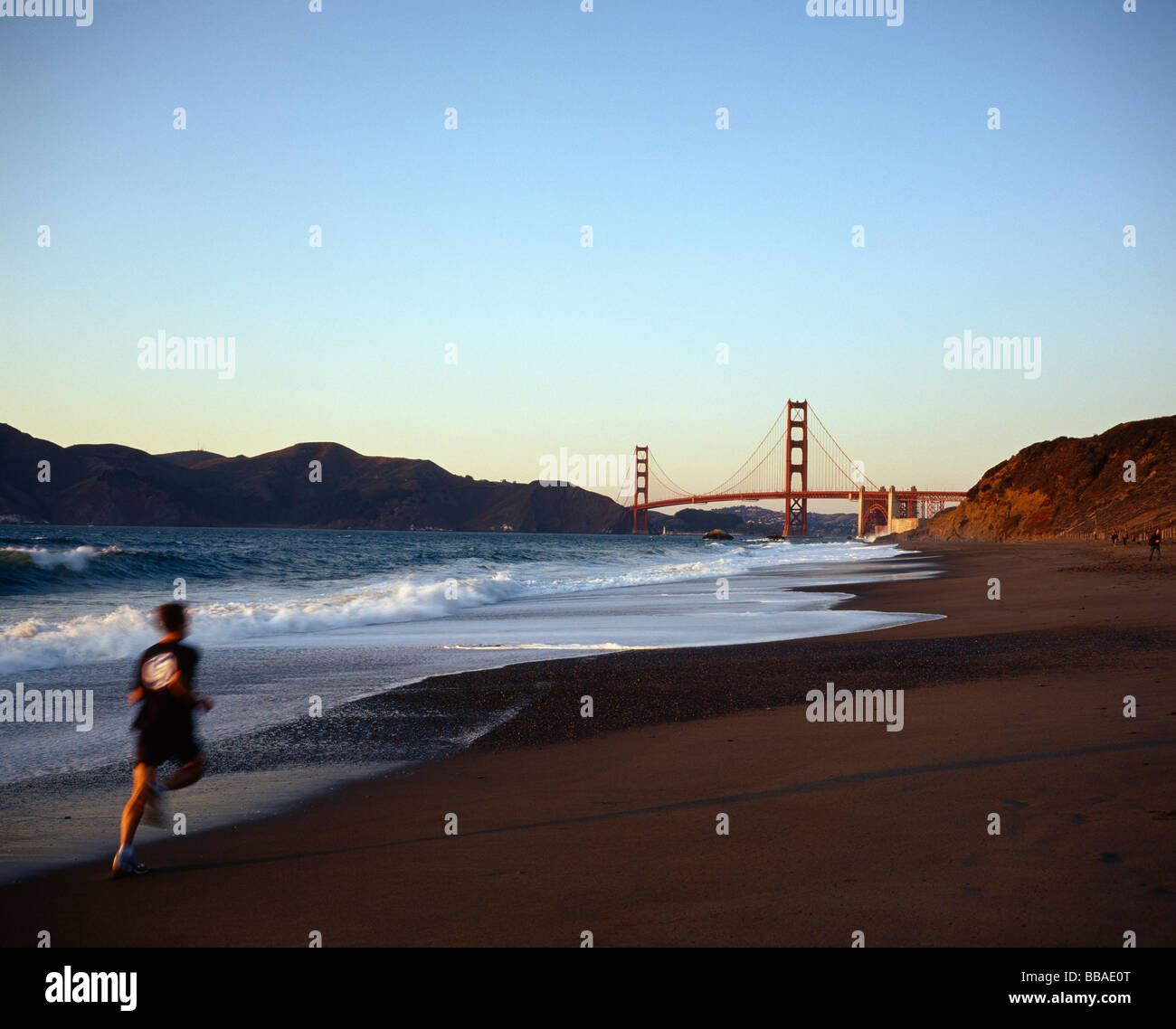 Baker Beach und die Golden Gate Bridge, San Francisco, Kalifornien, USA Stockfoto