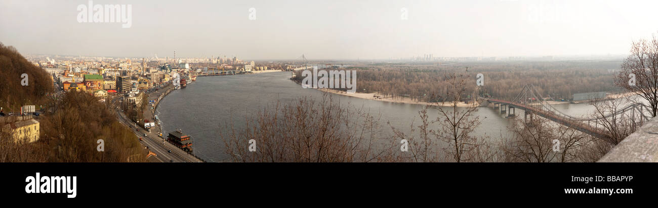 Kiew "Dnipro" Fluss Panorama Ukraine Stockfoto