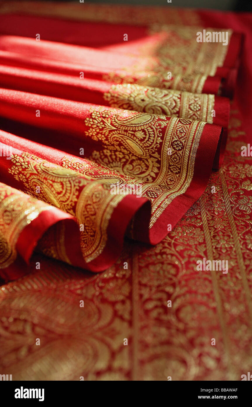 Saum des indischen sari Stockfoto