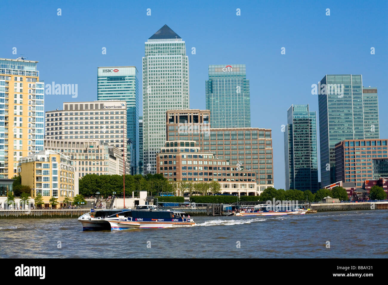 Canary Wharf finanziellen Banken Stockfoto