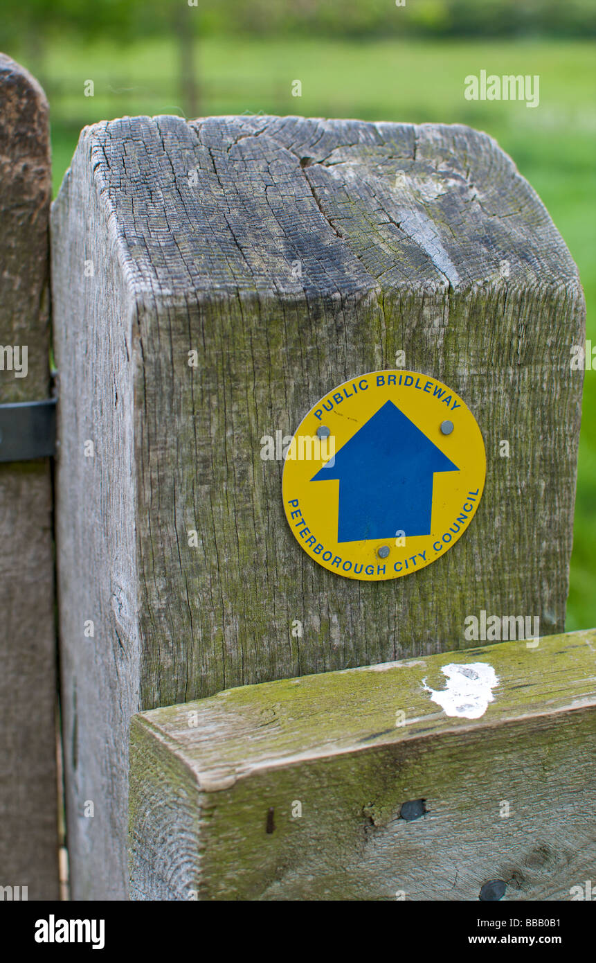 Öffentliche Maultierweg Zeichen auf Pfosten Stockfoto