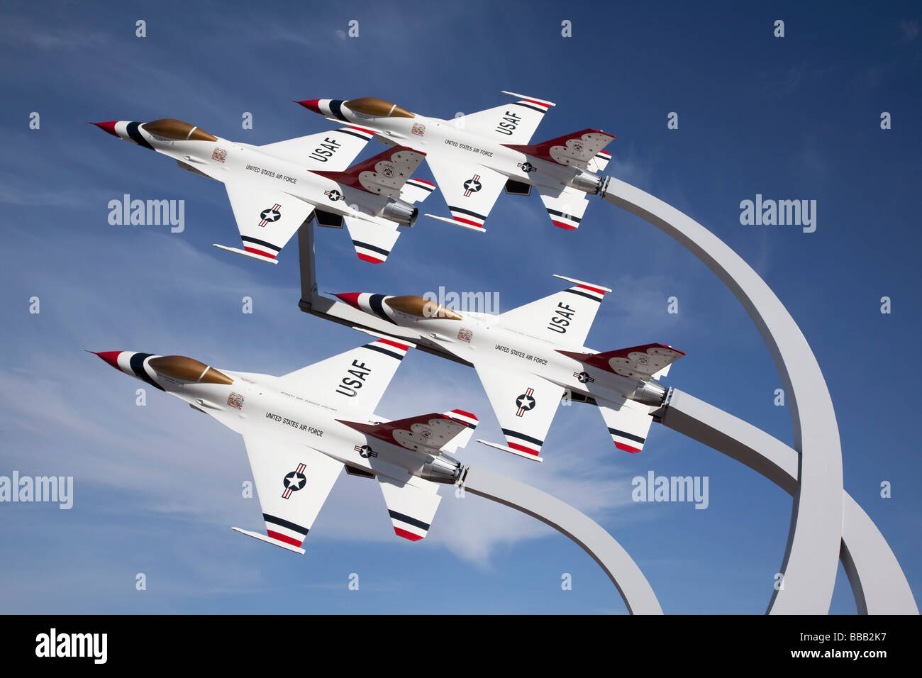 Die Thunderbirds-Denkmal am Nellis AFB Nevada, USA Stockfoto
