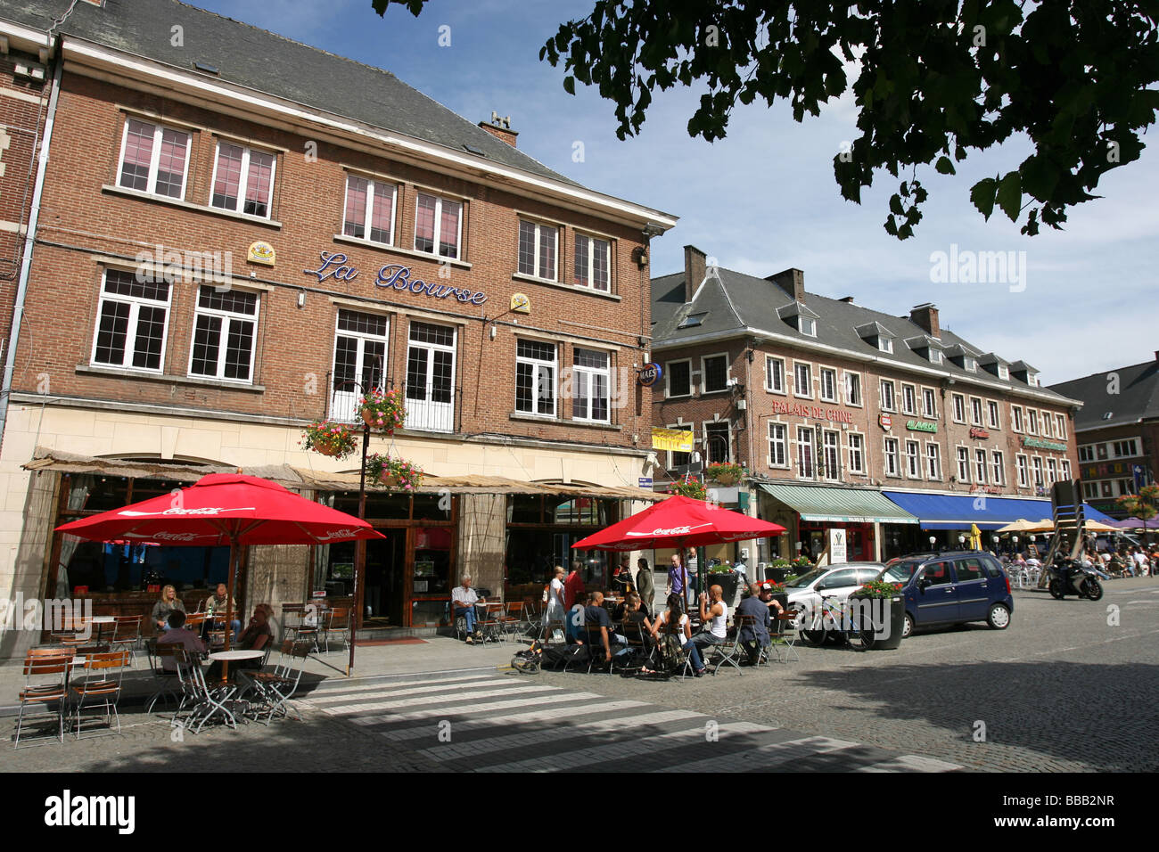 Stadtzentrum von Nivelles, Wallonien, Belgien Stockfoto