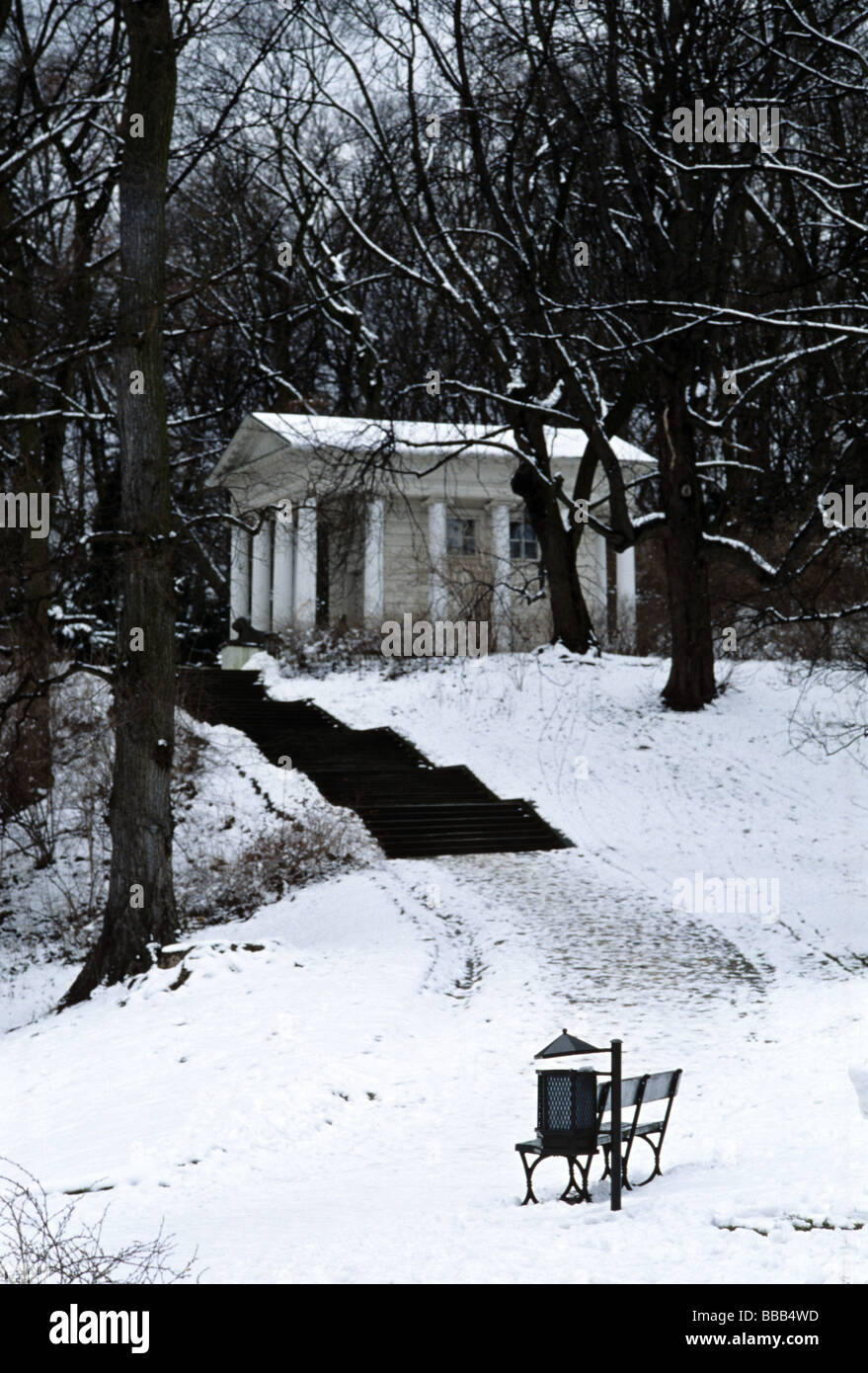 Polen Warschauer Lazienki-Bad-Park im winter Stockfoto