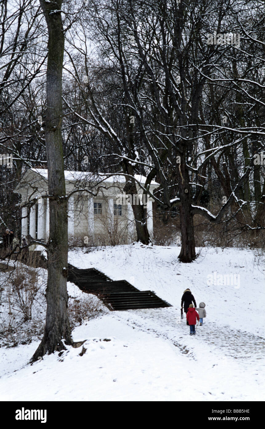 Polen Warschauer Lazienki-Bad-Park im winter Stockfoto