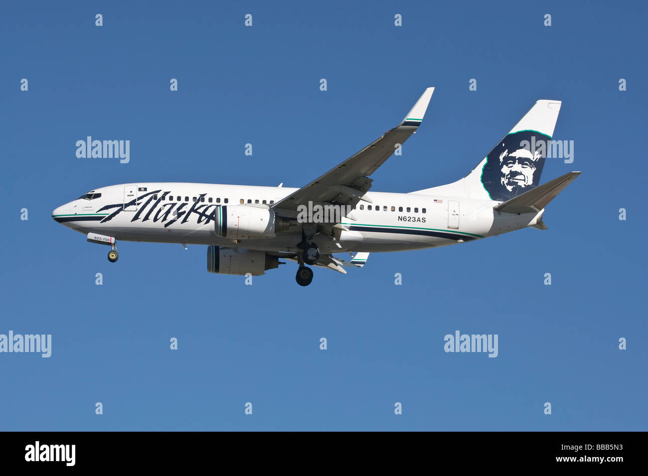 Eine Boeing 737 der Alaska Airlines Stockfoto